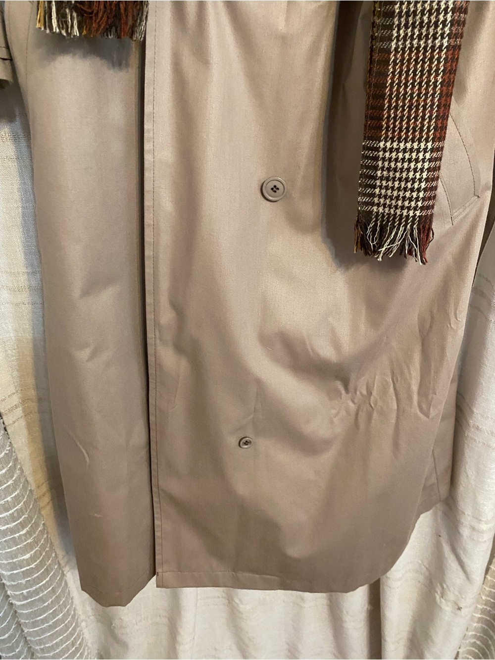 NWT VTG 60s London Fog Darcy Trench Plaid Zip Out Liner Scarf 12 USA Deadstock - Picture 5 of 16